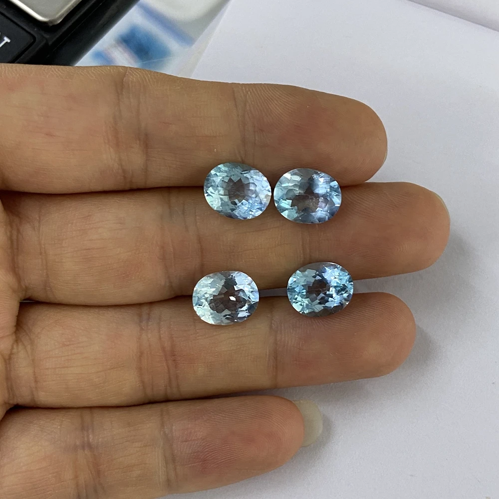 

Sky Blue 11x9mm Natural Topaz 4.3 Carats AAA Quality Oval Stones Loose Gemstones For Jewelry