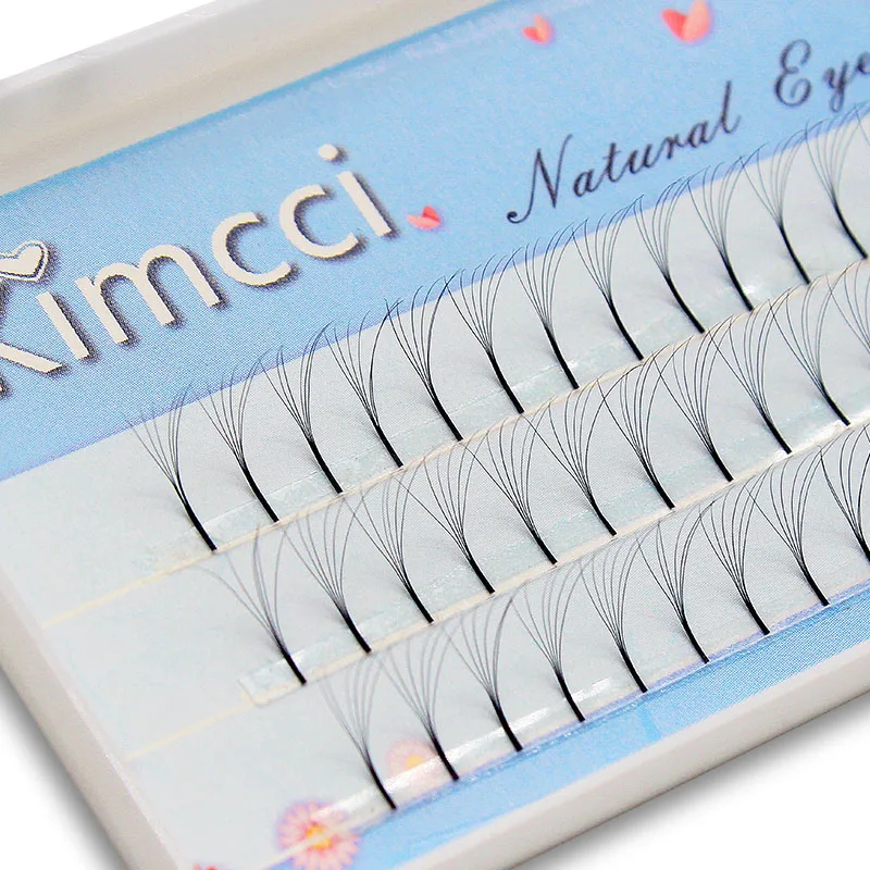 Kimcci Individual Lashes Premade Volume Fans Long Root Lash Russian Volume Eyelash Extensions Pre made Lash Extension Faux Mink