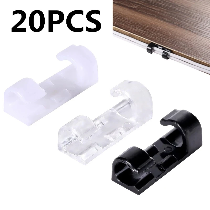 20PCS 케이블 주최자 클립 케이블 관리 데스크탑 및 워크 스테이션 와이어 관리자 코드 홀더 USB 충전 데이터 라인 보빈 와인 더