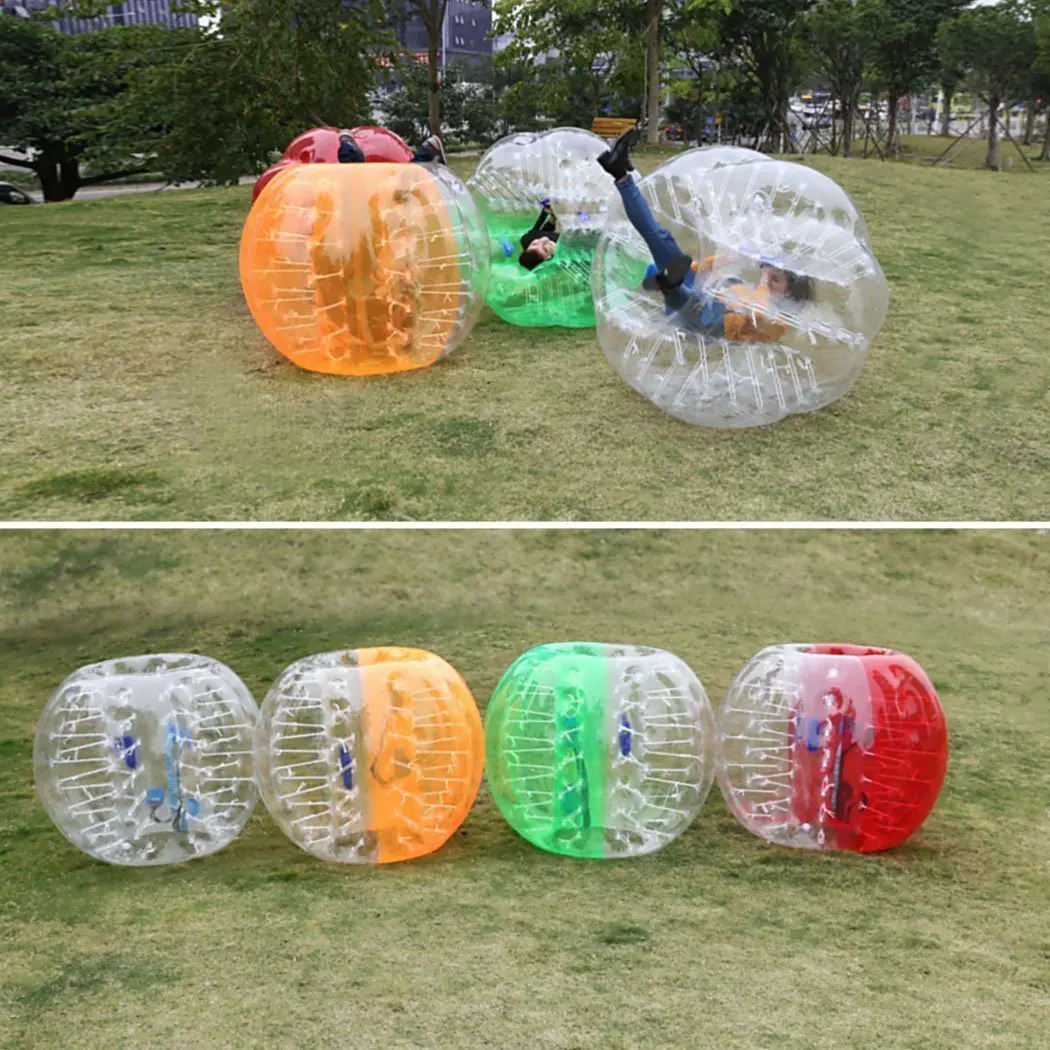 จัดส่งฟรี1.5M ฟองลูกฟุตบอลหน้าต่าง Air บอลกันชนฟุตบอล0.8Mm พีวีซีพอง Zorb Ball