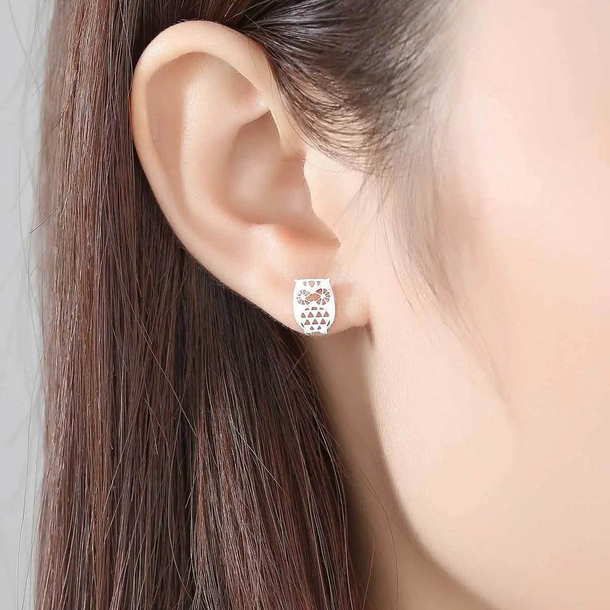 PAG&MAG Korean sterling silver jewelry s925 earrings female creative pattern brushed earrings asymmetric Tremella ornaments