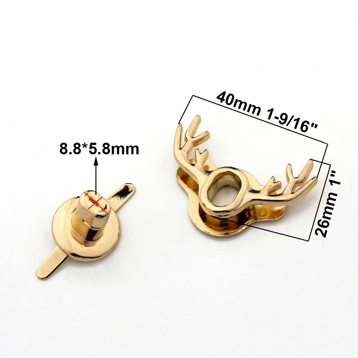 1pcs Metal Deer Shape Turn Lock Mini Cute Twist Lock Clasp for Handbag Bag Purse Luggage Hardware Closure Bag Parts Accessories