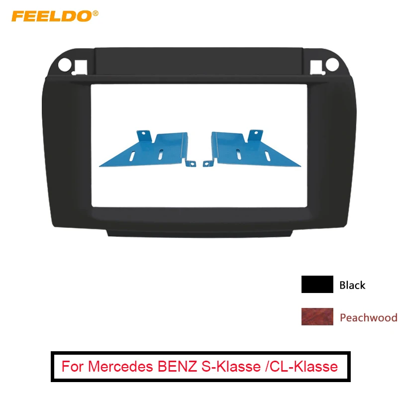 

FEELDO Car 2Din Stereo Radio Fascia Frame for BENZ S-Klasse (W220)/CL-Klasse (C215) Dashboard Mount Trim Facia Panel Frame