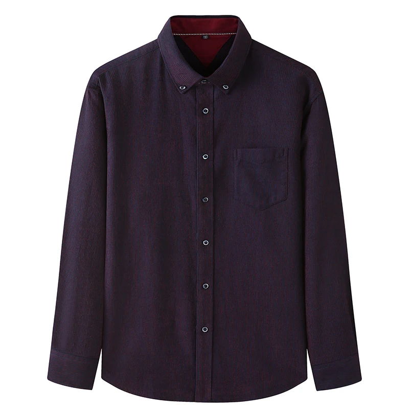 Autumn and winter cotton corduroy shirt for men Men's solid color corduroy long-sleeved shirt Oversize 6XL 7XL 8XL