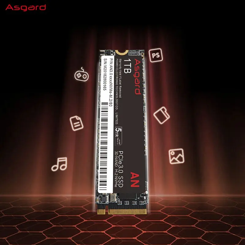 Imagem -04 - Asgard Pcie3.0 x4 Ssd M.2 Nvme 512gb 1t An3.0 Série 3000 mb s Disco Rígido Interno m2 2280 para Laptop Desktop