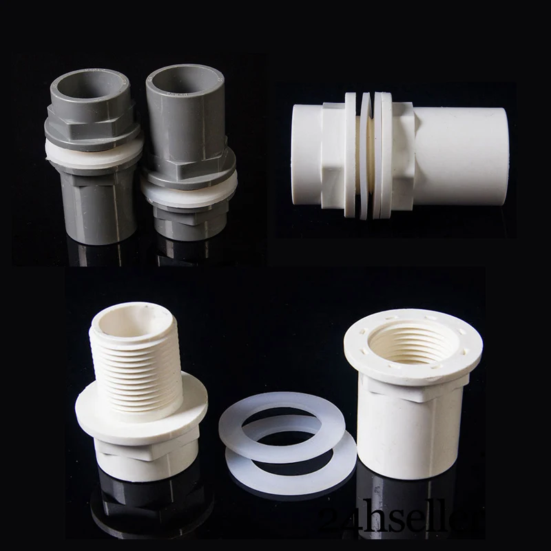 1Pc 20/25/32/40/50mm PVC Rohr Anschlüsse Verdicken Fisch Tank Rohr Entwässerung stecker Garten Ablauf UPVC Rohr Adapter