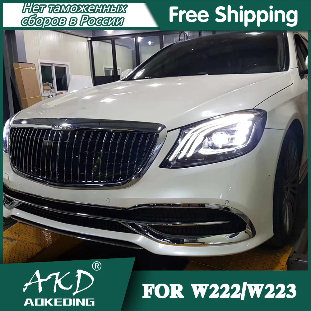 

Фары для BENZ W222 2014-2020 W223 DRL дневные ходовые огни, светодиодные биксеноновые лампы, противотуманные фары, тюнинг, автомобильный аксессуар