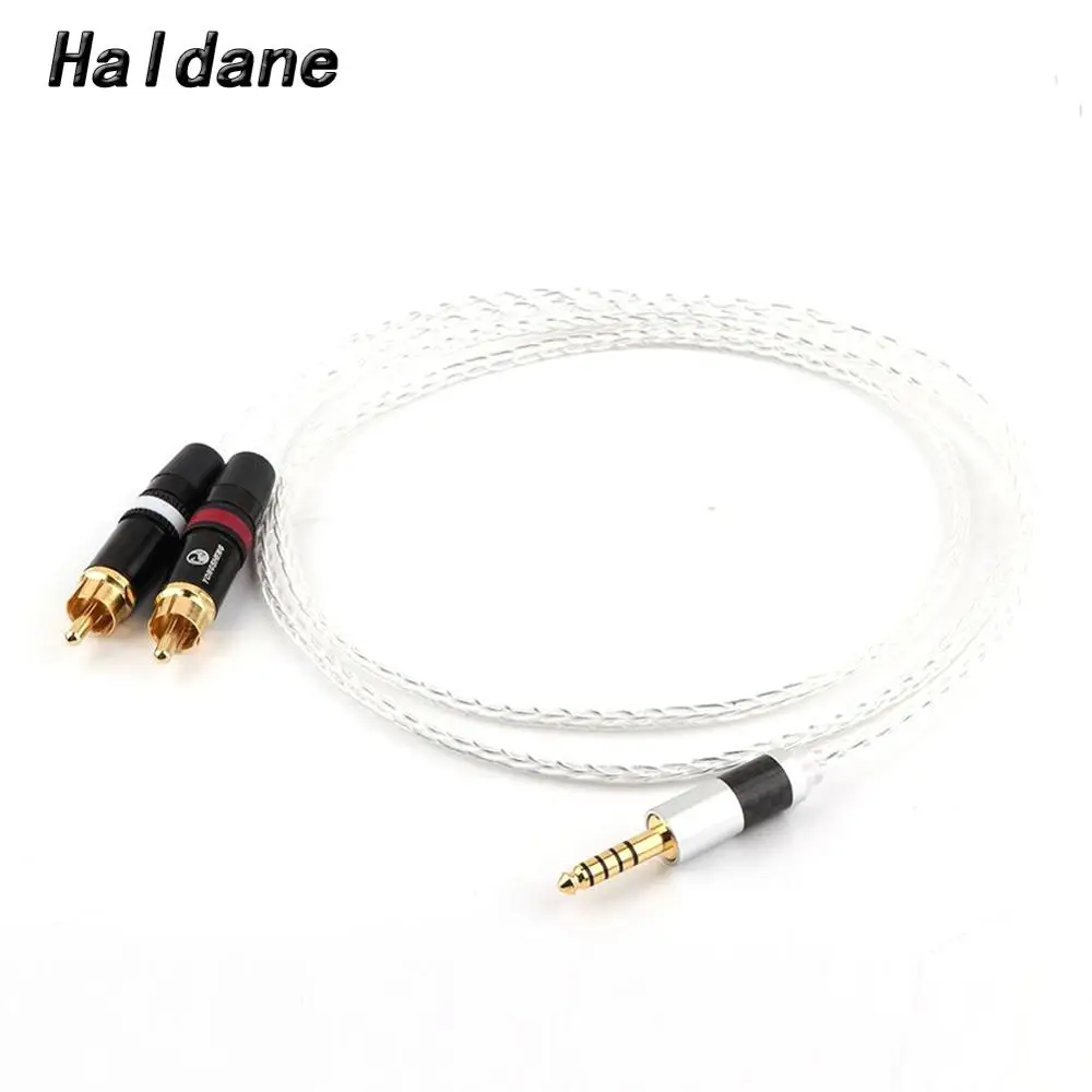 Haldane HIFI Silver Plated 4.4mm Balanced to 2 RCA Audio Cable 4.4mm Balacned Upgrade Cable for WM1A/1Z PHA-1A/2A Z1R