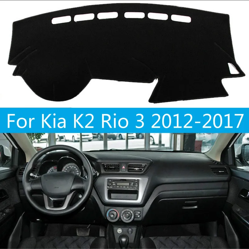 

For Kia K2 Rio 3 2012 2013 2014 2015 2016 2017 Dashboard Cover Sun Shade Non-slip Dash Mat Pad Carpet Car Stickers Accessories