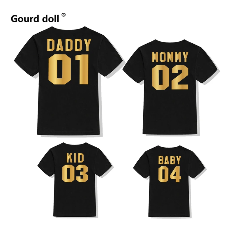 Family Matching Clothes Family Look 01DADDY 02MOMMY 03KID 04BABY outfits T-shirt Son Mother and Daughter Tops Tees Summer Tshirt