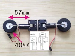 27mm High 25g Servoless Retract Laterally Landing Gear With 40mm Wheel For RC FPV Fixed Wing Aircraft Metal Worm Undercarriage