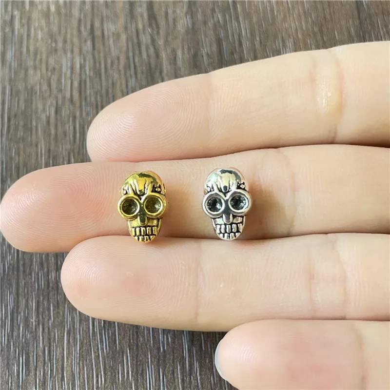 15pcs Horror Skull Perforated Bead Connector for Jewelry Making DIY Bracelet Necklace Accessories Halloween