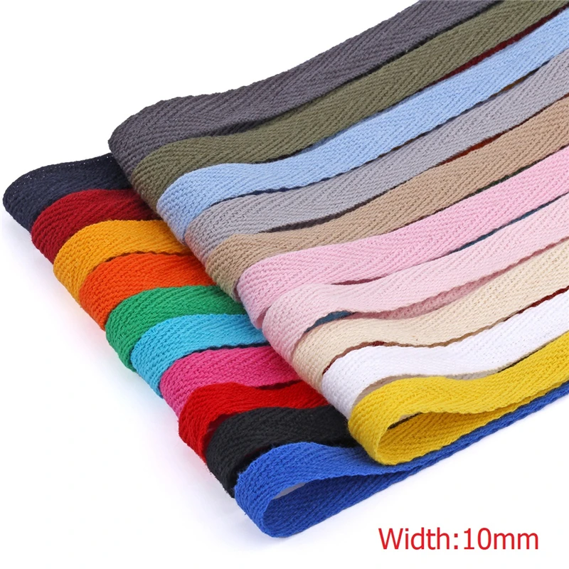 10yards 1cm Multi Color Herringbone Tape Ribbons Woven Cotton Sewing Overlock Cloth Strap Belt DIY Accessories