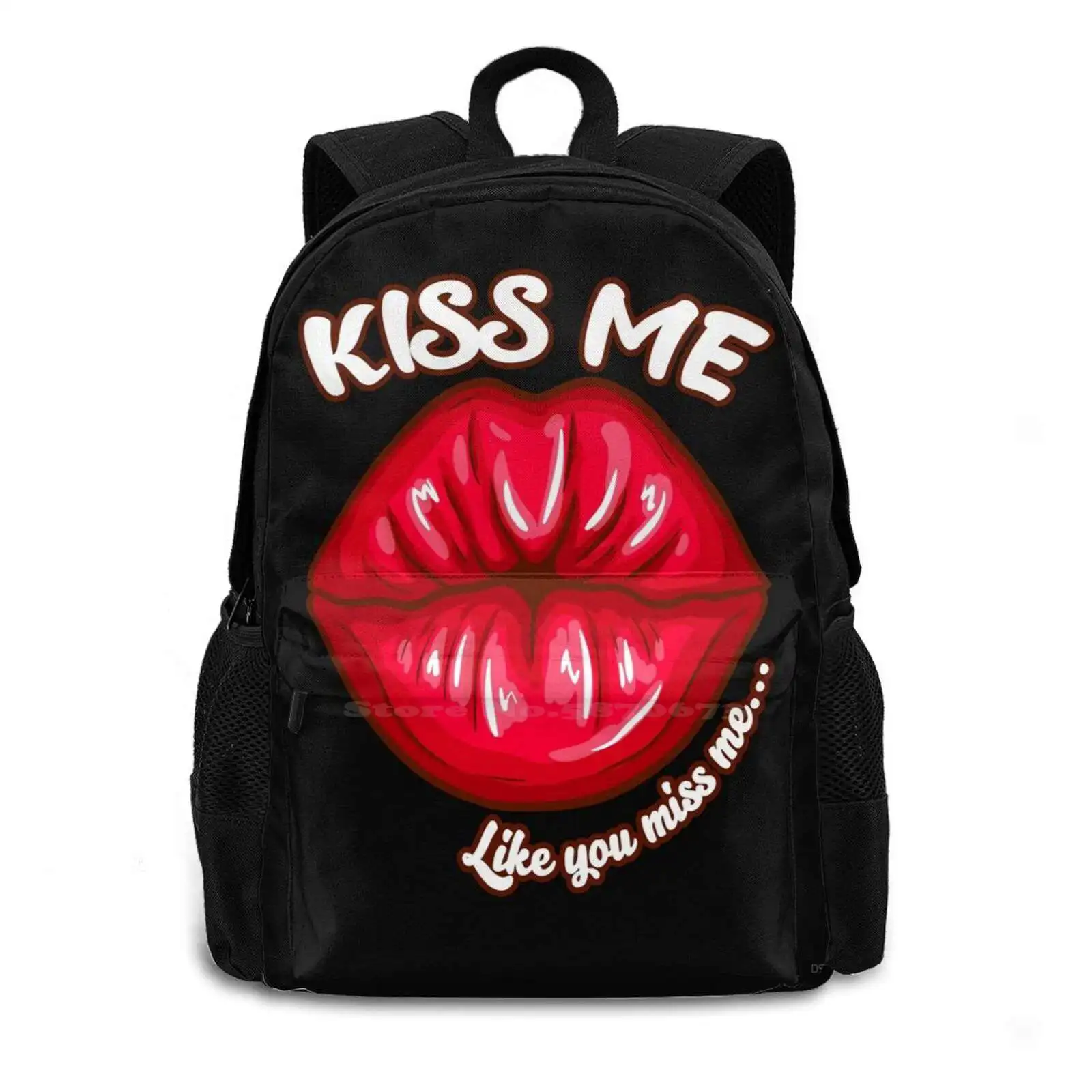 Red Cherry Lips Sexy Valentines Tease New Arrivals Unisex Bags Student Bag Backpack Marry Me Valentines Day For Women Red