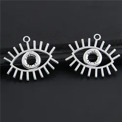 20pcs Charms Hollow Eye Of Horus Silver Color Pendant For DIY Handmade Jewelry Making Accessories