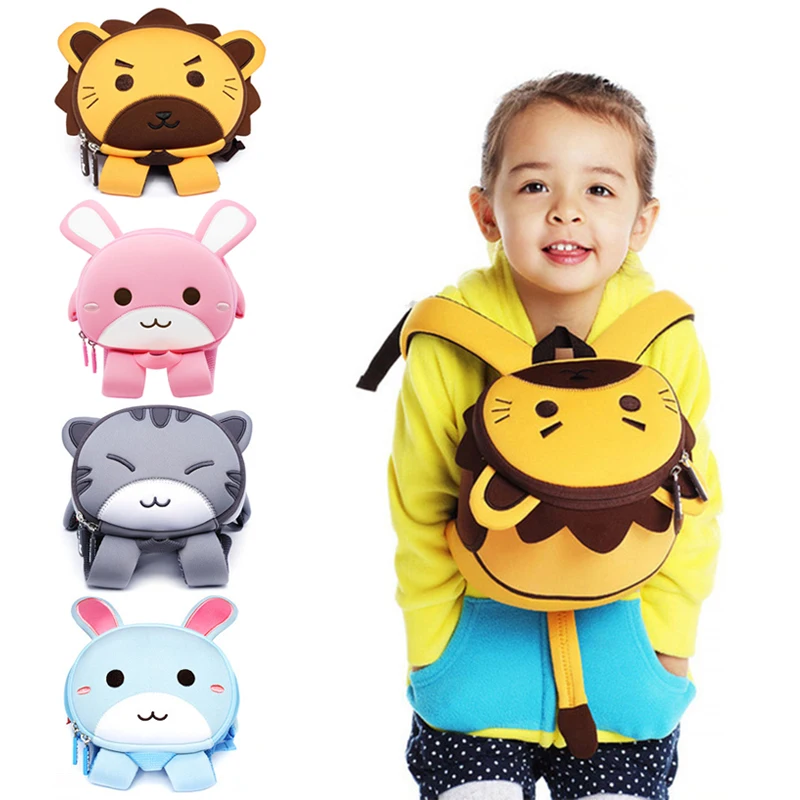 3D Cute Animals School Bags for Kids Toddler Girls Boys School Backpacks Cartoon Lion Rabbit Children Backpacks Mochila Escolar