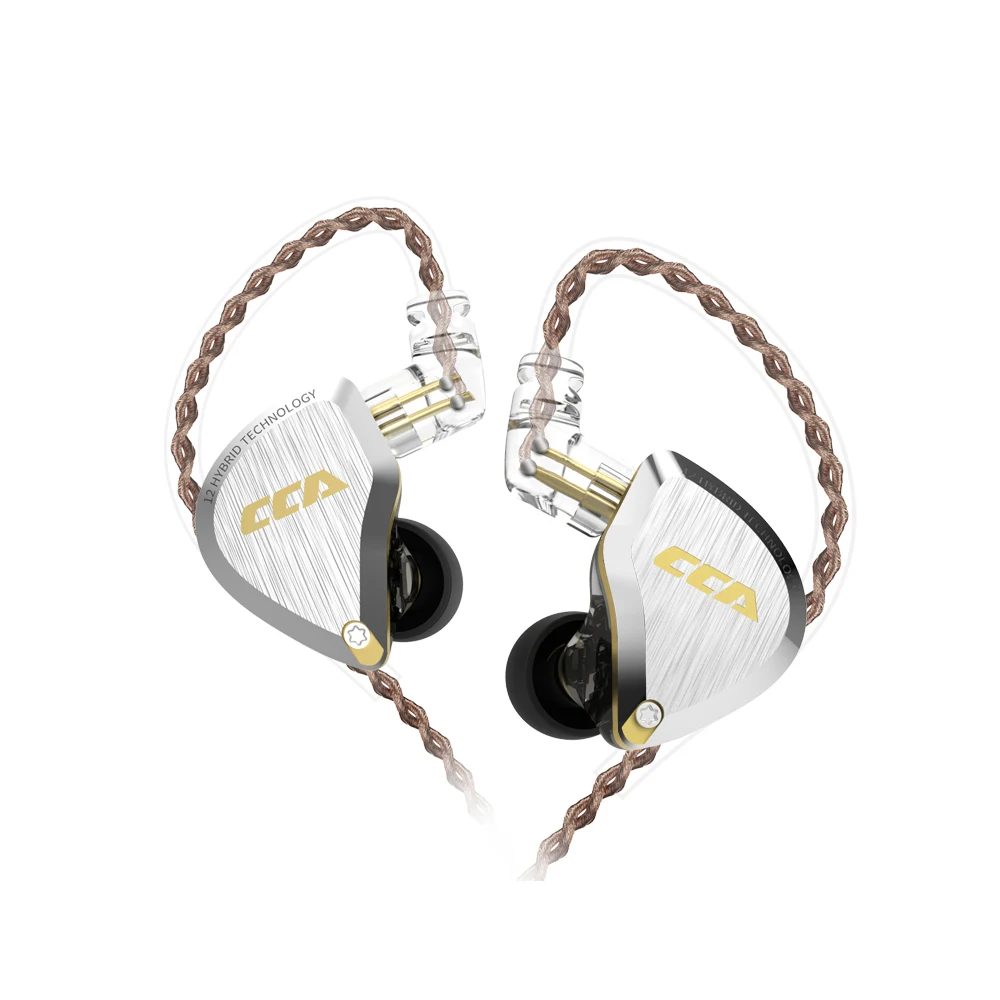 Cca C12 5BA + 1DD Metal Hybrid Hifi Bass Oordopjes 12 Eenheden In Ear Oordopjes Monitor Noise Cancelling Koptelefoon