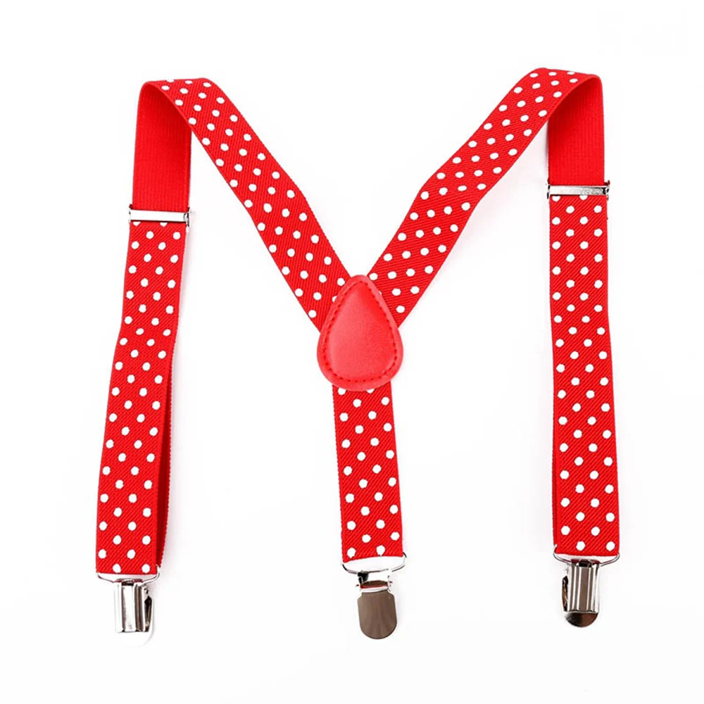 Kids Baby Polka Dot Suspenders 3 Clip Adjustable Elastic Strap Boys Girls Suspenders Braces Children Party Apparel Accessories