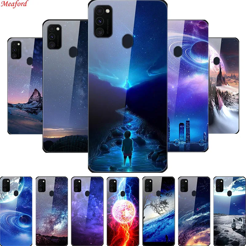 Funda Popular para Samsung Galaxy M31 Funda trasera de vidrio templado para Samsung M30s A21s M21 M31s A71 A51 Funda Coque