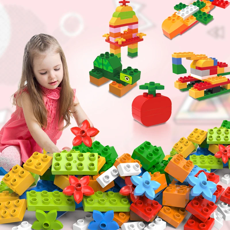 

DIY Big Size Building Blocks Compatible Brand Blocks Baby Assemble Bricks Toys Educational Bricks Sets For Children Gifts