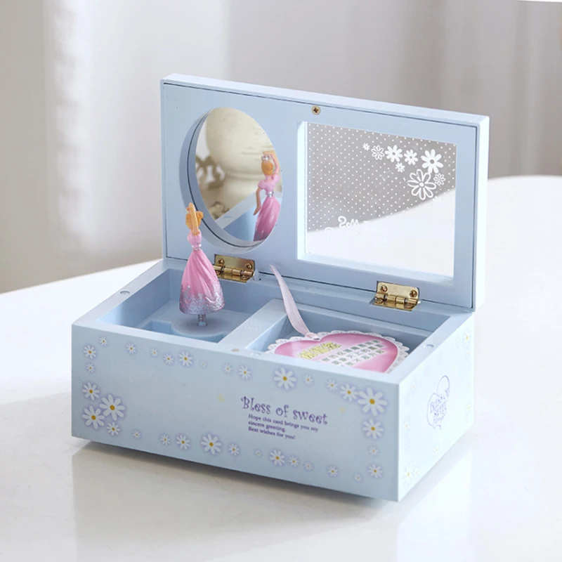 Creative Ballerina Music Box decoration Clockwork Plastic Jewelry Box Girls Hand Crank Music Mechanism Christmas Gift