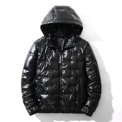 Puffer Jackets Men Winter Duck Down Jackets for Men Fashion Hooded Shining Warm Down Coats Male Outerwear Clothing  JK-871