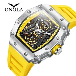 ONOLA Brand Fashion Automatic Watch Square Hollow Watch Casual Luxury Waterproof Mechanic Watches for Men