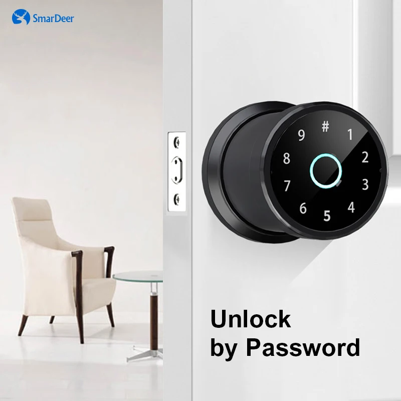 Top! Electronic Lock for Tuya Smart Bluetooth for Smartlife Spherical Indoor fingerprint Electronic Code Lock Keyless entry