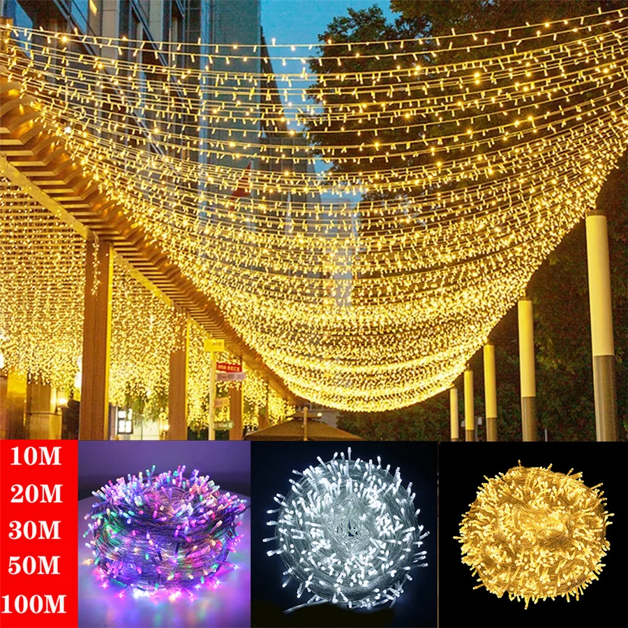 

Christmas Lights 100M 800LED Fairy String Lights Decor Home Wedding Outdoor Waterpoof Garlands for Party Garden Patio Decoration