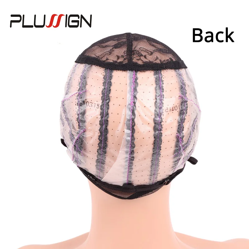 1 Teile/los 2 Teile/los Auflösen Perücke Kappe Mit Verstellbaren Riemen S M L Dome Kappen Kunststoff Haar Netze Plussign Perücke, der Basis Mesh Perücke Kappe – Detail 5