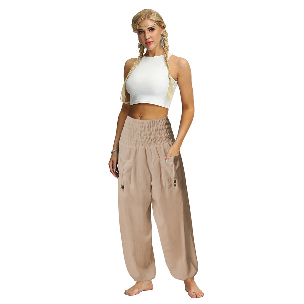 Women High Waist Loosed Yoga Pants, Baggy Harem Hippie Aladdin Genie Pants