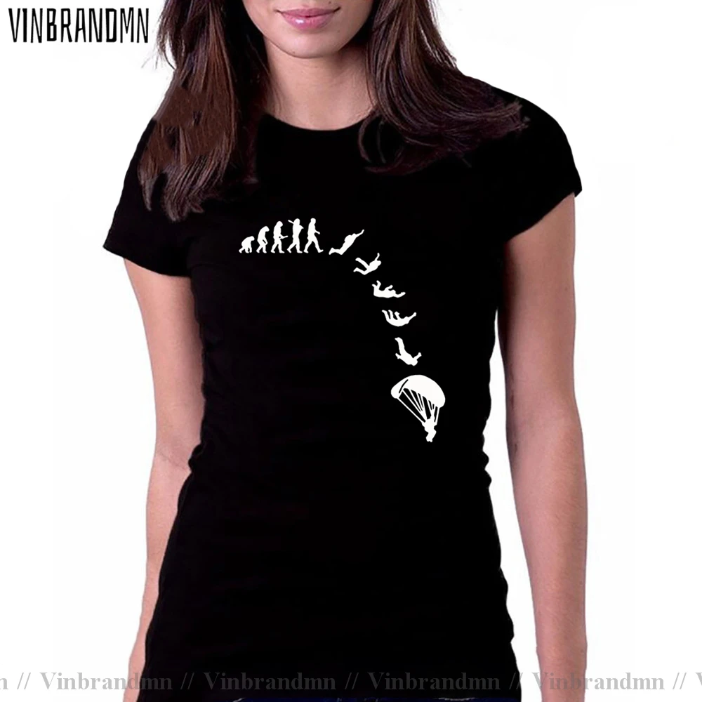 Go parachutisme évolution T-shirt femmes parachutiste marque vêtements parachut skydive T-shirt femme ciel plongée chemise haut Harajuku T-shirt