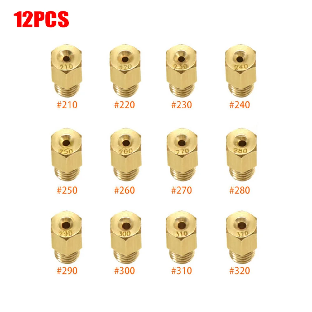 12pcs/Set Carburetor Main Jets For Mikuni VM TM TMX Carburetor #210 220 230 240 250 260 270 280 290 300 310 320