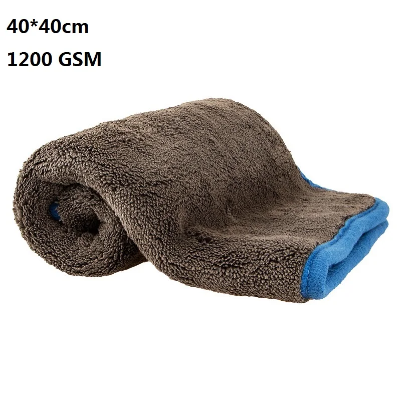 Paños de limpieza de coche mejorados, toalla de secado de coche ultragruesa, paño de microfibra, toalla de limpieza súper absorbente suave, 1200gsm