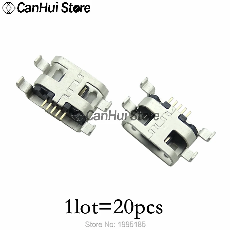 20-60pcs 5 Pin SMT Socket Connector Micro USB Type B Female Placement 12 Models SMD DIP Socket Connector