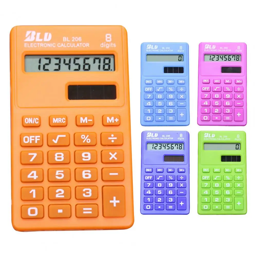 Mini Calculator Cartoon Candy Color Portable 8 Digits Display Student Calculator Office Supplies
