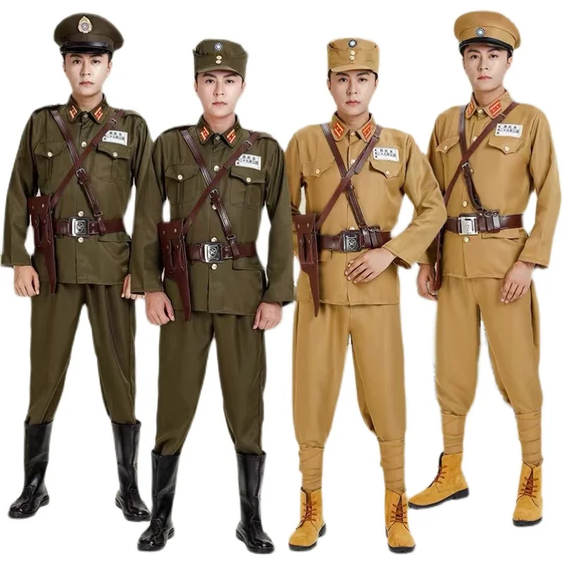 Kuomintang Cosplay Uniform Chinese Nationalist Party Soldier Officer Costumes Historical Clothing Military Uniform For Halloween