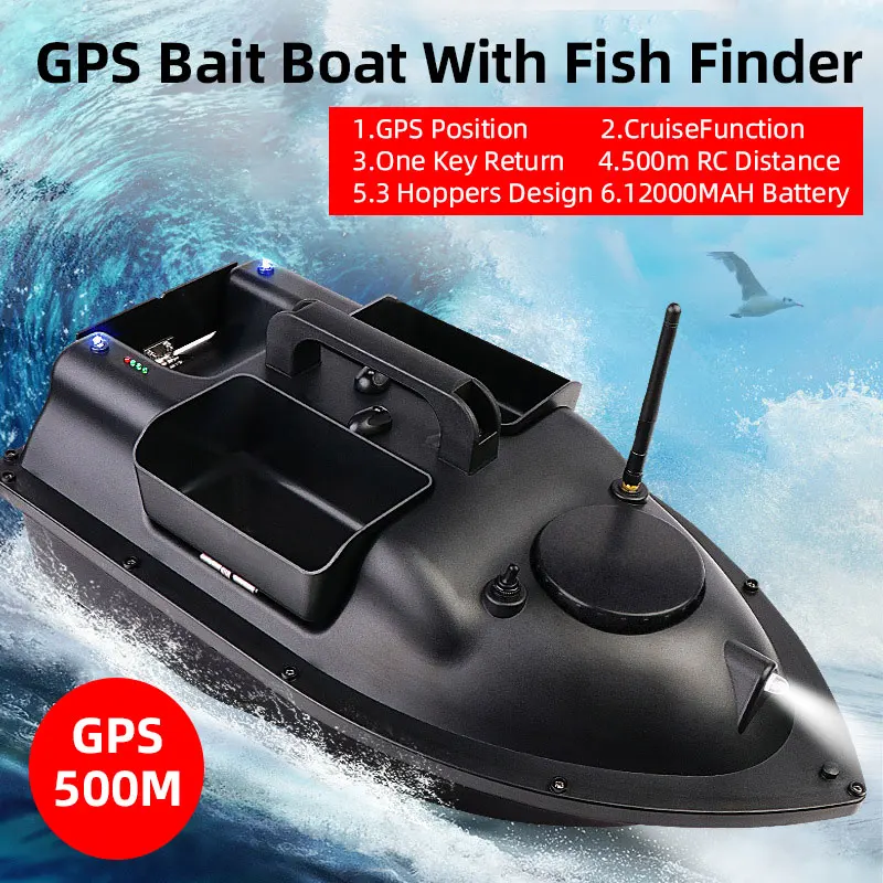 

MASCOTTE Bait Boat 500m Remote Control Fishing Bait Boat GPS Position Auto Cruise One Click To Any Point GPS Bait Thrower