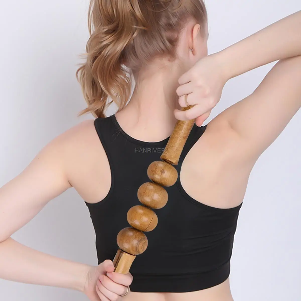 Roller meridian dredging stick yoga massage tool shoulder, neck and back full-body massage stick and back pushing device