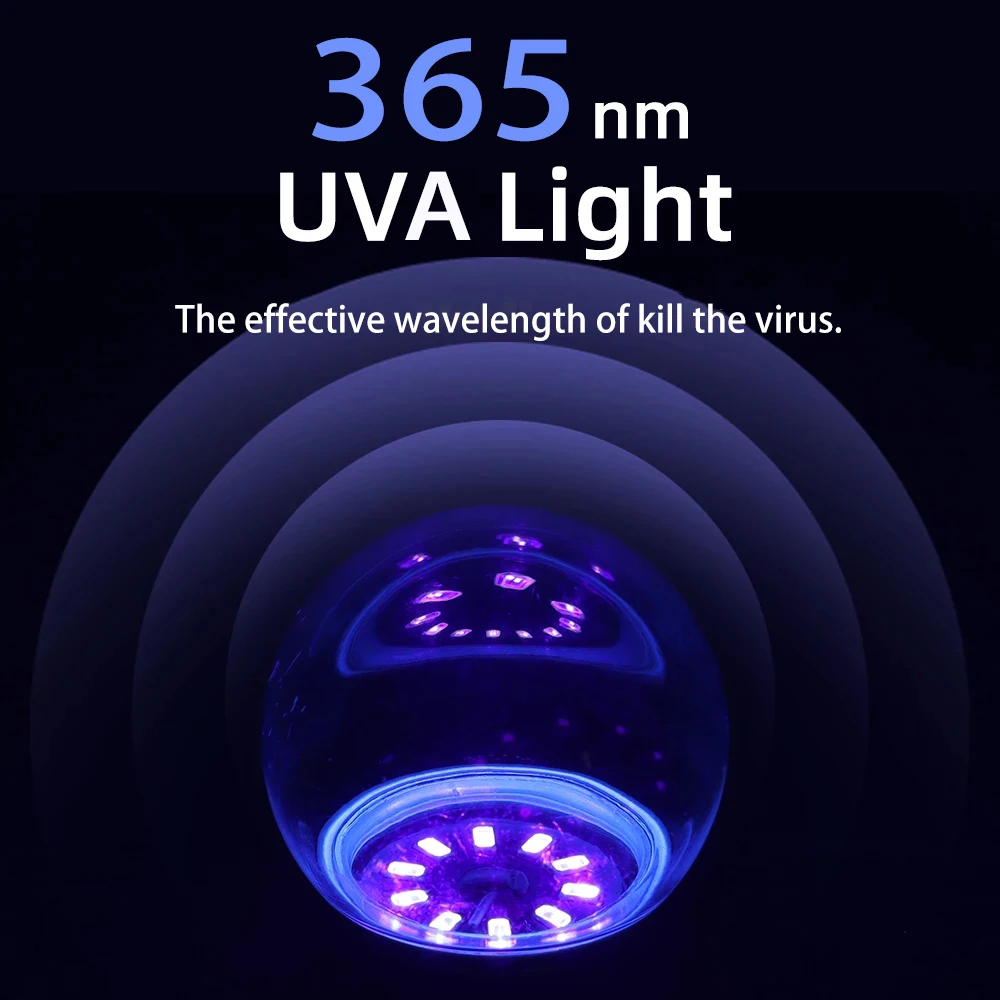 E27 LED UVA Sterilizing Lamp Bulb AC110-220V Ozone Free UV Desinfection Lamp  Ultraviolet LED Light 5W 7W Germicidal Lamp