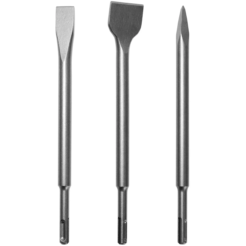 

3PCS Chisel Set Hammer Bit Silver Spade Chisel Flat Chisel Point Chisel for Electric Rotary Hammer Universally Applicable