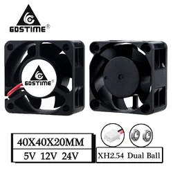 Gdstime 스마트 라디에이터 쿨러 브러시리스 팬, 볼 베어링 방열판 냉각 팬 4020, DC 5V, 12V, 24V, 40x40x20mm, 4cm, 1 개