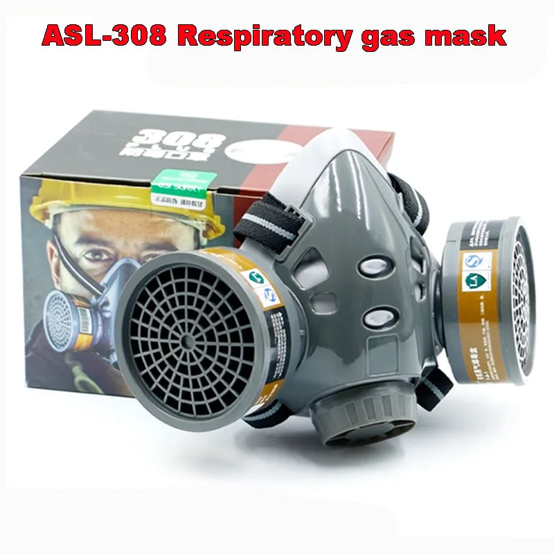 new Against Formaldehyde Pesticide Double Tank Gas Spray Paint Chemical Dust Silicone Protective Respirators Respirator Gas Mask