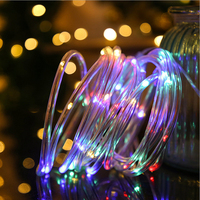Solar String Fairy Lights 5m 12m 22m 32m LED Waterproof Outdoor Garland Solar Rope Tube Lamp Christmas For Garden Decoration