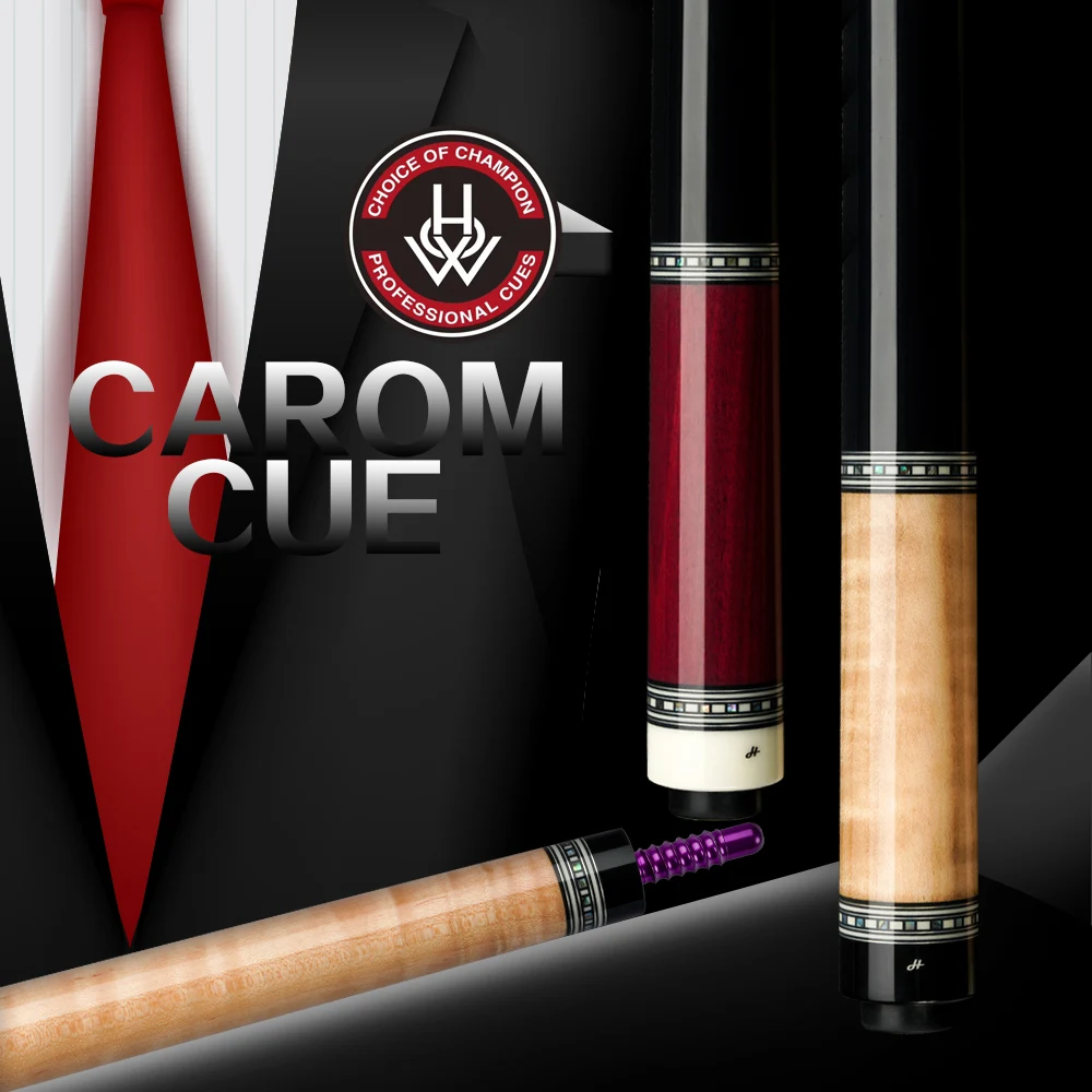 HOW Original Carom Cue Stick with 12mm Tip 142 cm Professional ebony 3 Cushion Cue for Korean 3-cushion billiards cue