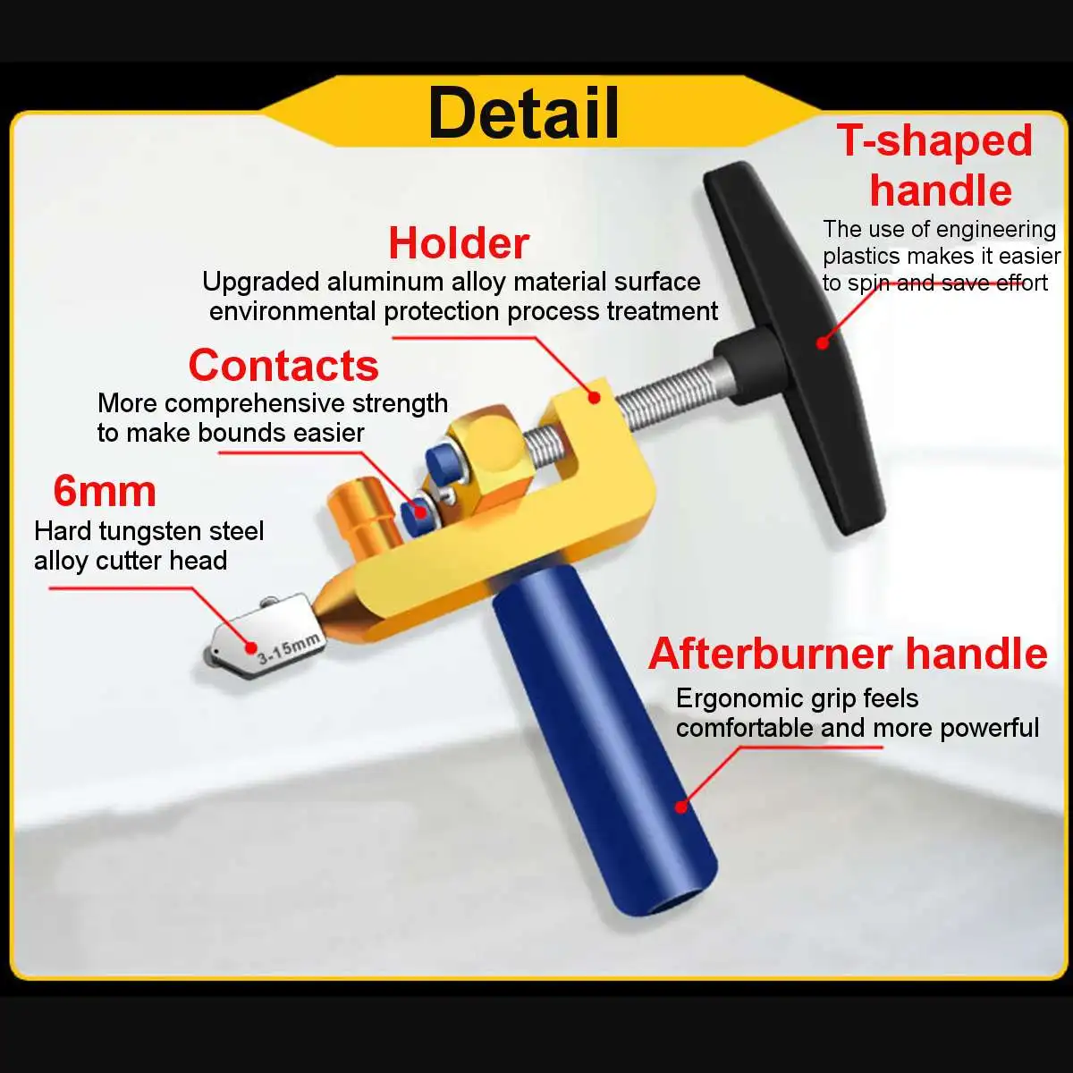 2 In 1 High-strength Glass Cutter Tile Handheld Multi-function Portable Opener Home Glass Cutter Diamond Cutting Hand Tools