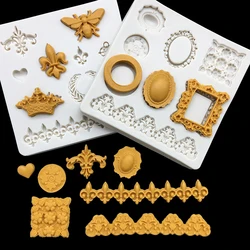 Crown Butterfly Photo Frame Silicone Mold Sugarcraft Chocolate Cupcake Baking Mold Fondant Cake Decorating Tools