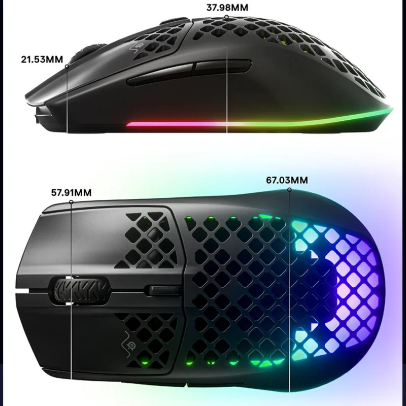 Steelseries Aerox3 Wireless Hole Mouse Rechargeable 2.4G Bluetooth 5.0 Gaming Mouse