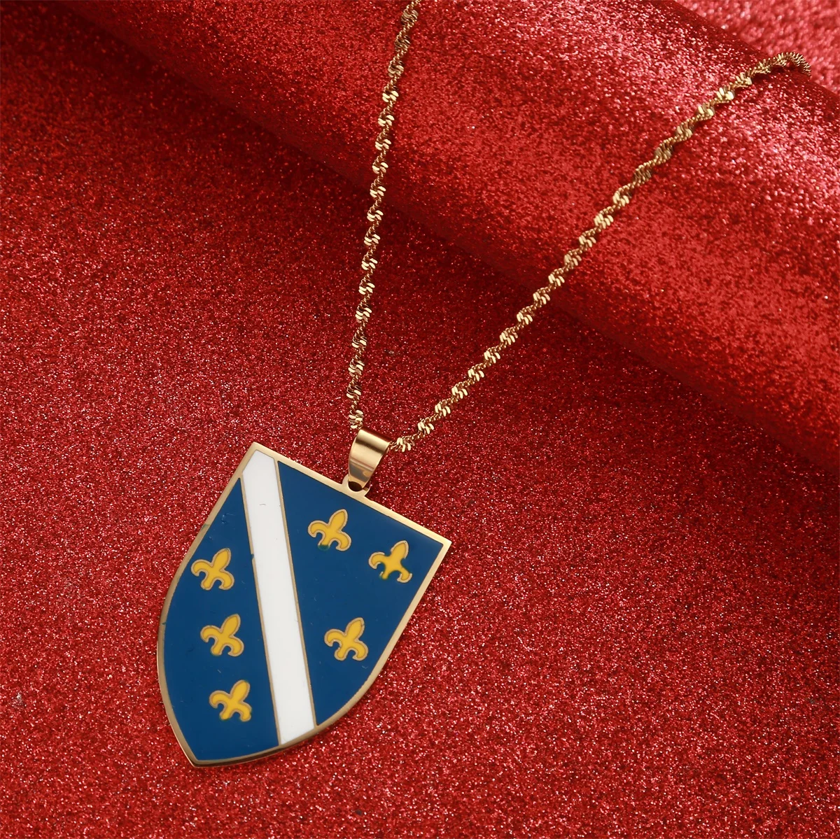 Stainless Steel Bosnia and Herzegovina Pendant Necklaces For Women Bosna i Hercegovina Chain