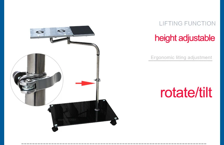 DL OK63X Bedside Moving Laptop Stand Adjustable Sofa Computer Monitor Holder Mount +MOUSE Holder Rotating Laptop Table Lapdes